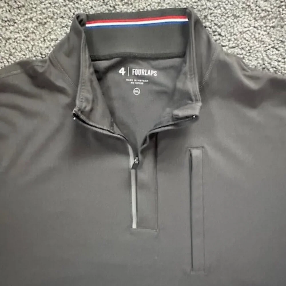 FourLaps Venture Quarter-Zip Pullover in Charcoal Color - Men's Size XL - EUC